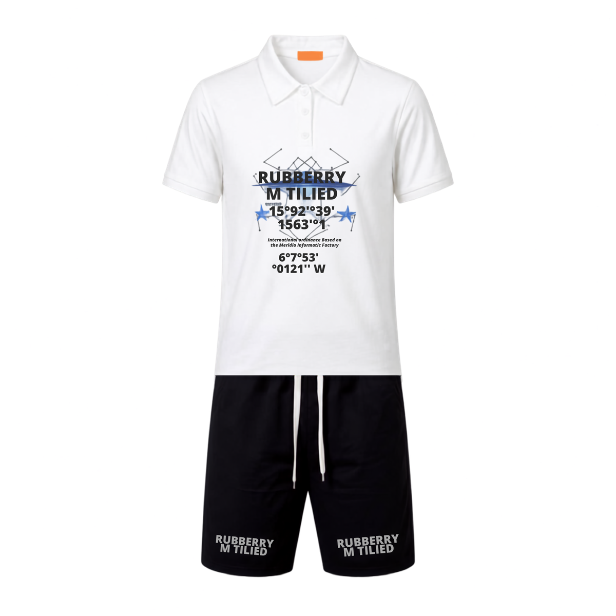 Boys’ H&F White Polo T-Shirt & Black Shorts Set – Size XL – Age 10–12 Years