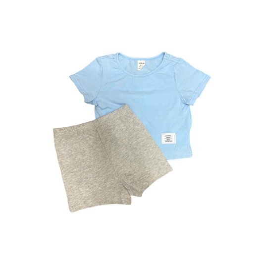 SHEIN Boys' Summer Set, Brown and Gray - T-shirt and Shorts - Ages 9-12 Months