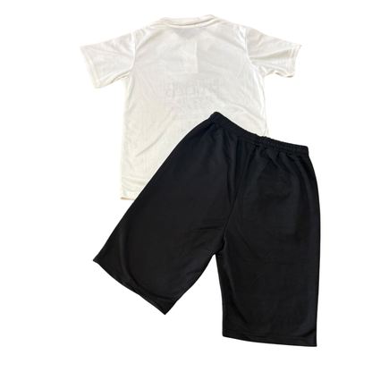 Boys’ H&F White Polo T-Shirt & Black Shorts Set – Size XL – Age 10–12 Years