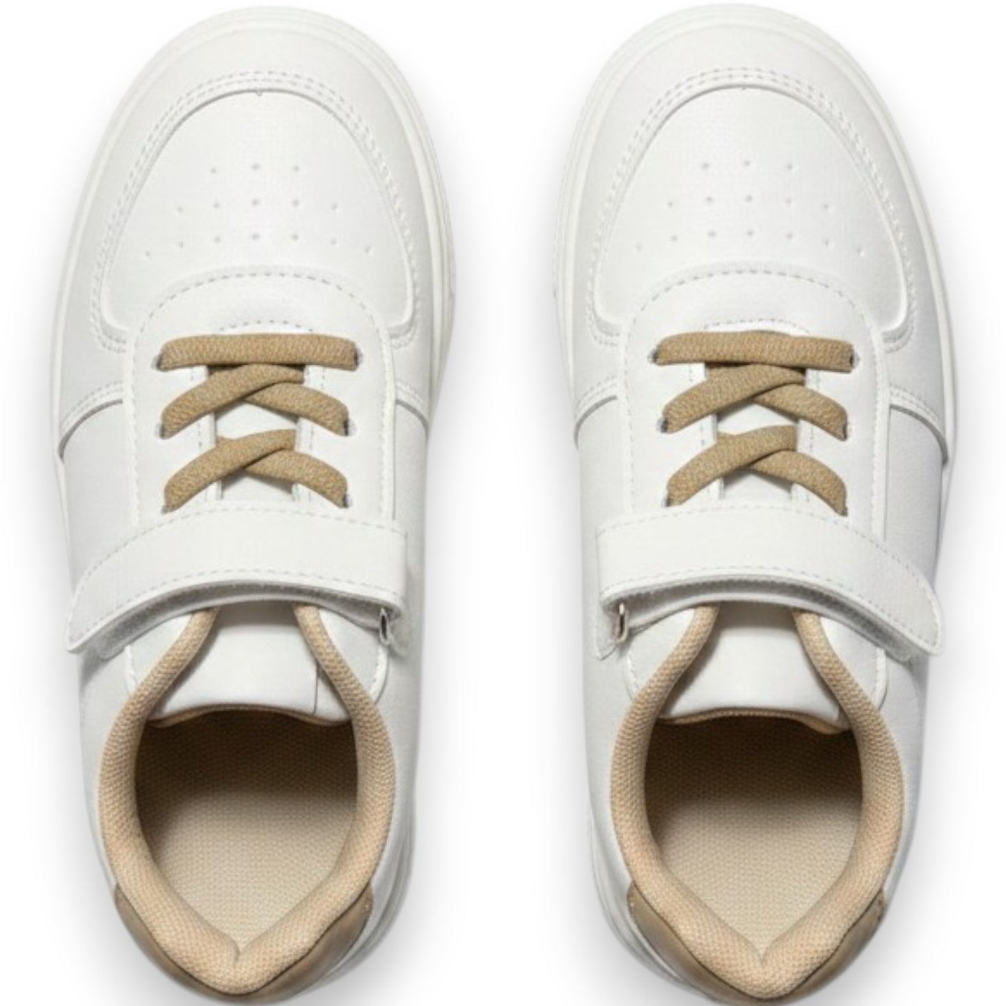 Boys' white and beige shoes with Velcro closure – Size 31 | 21 cm
