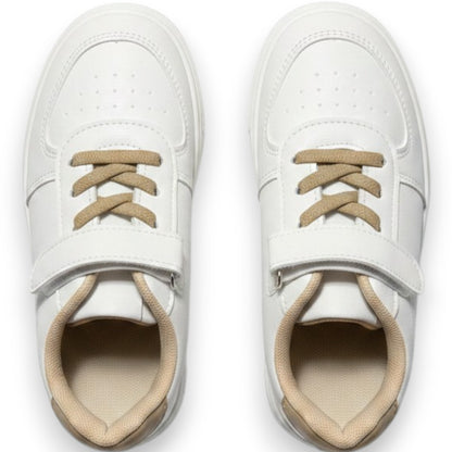 Boys' white and beige shoes with Velcro closure – Size 31 | 21 cm