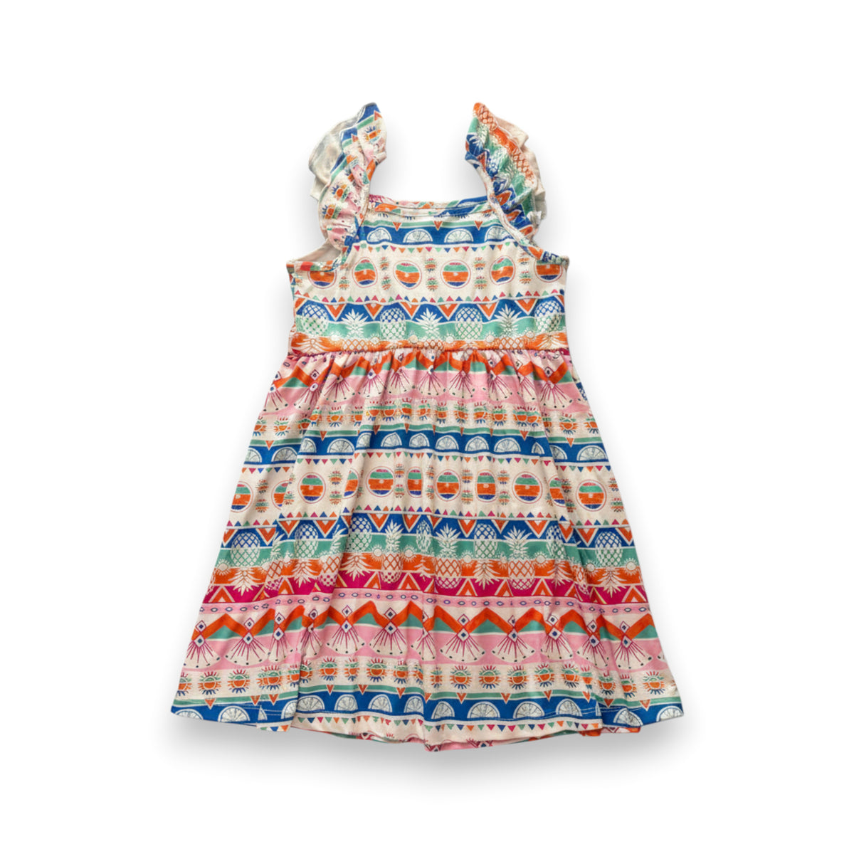 Colorful Printed Summer Dress – Ages 5–6 Years