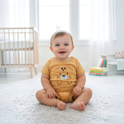 Cozy Cub Kids’ Beige Short-Sleeve Romper – Ages 2–3 Years