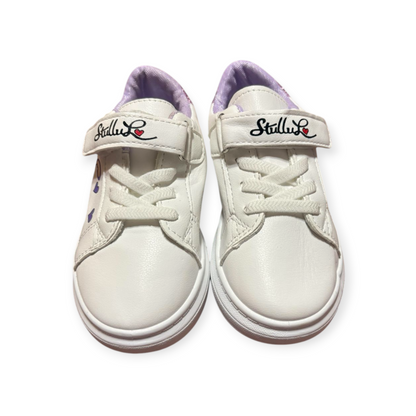 Girls’ White & Purple Sneakers – Comfortable & Stylish – Size 27 – 18 cm Foot Length
