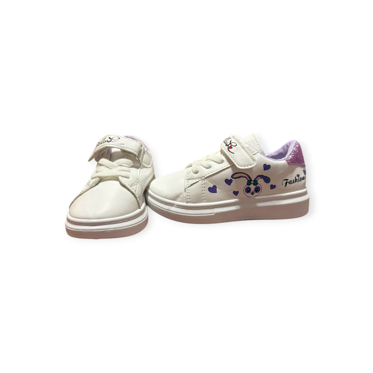 Girls’ White & Purple Sneakers – Comfortable & Stylish – Size 27 – 18 cm Foot Length