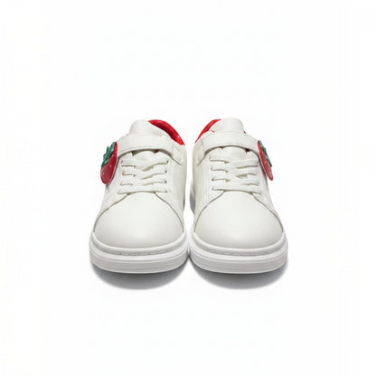 Girls’ White & Red Strawberry Sneakers – Size 35 – 23 cm Foot Length
