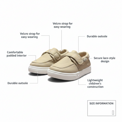 Kids’ Beige Casual Velcro Shoes – Size 31 – Comfortable & Durable Sole