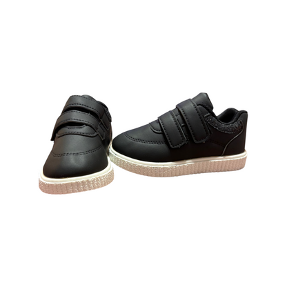 Girls’ Black Velcro Strap Sneakers – Size 25 – 17 cm Foot Length – Comfortable & Durable