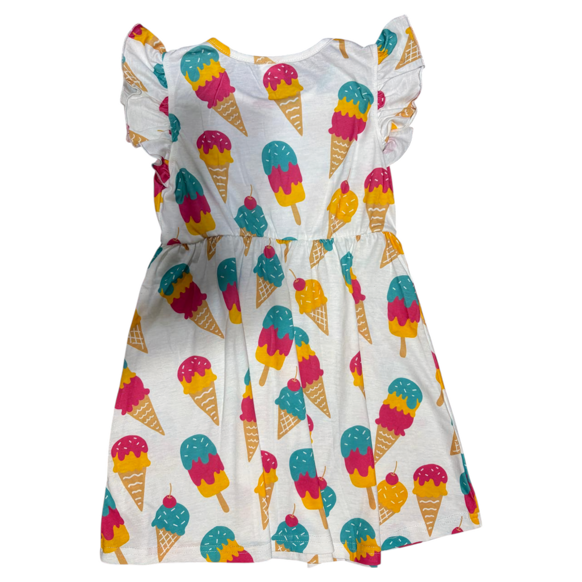 Girls’ Ice Cream Print Summer Dress – 5-6 Years – 60 cm Length