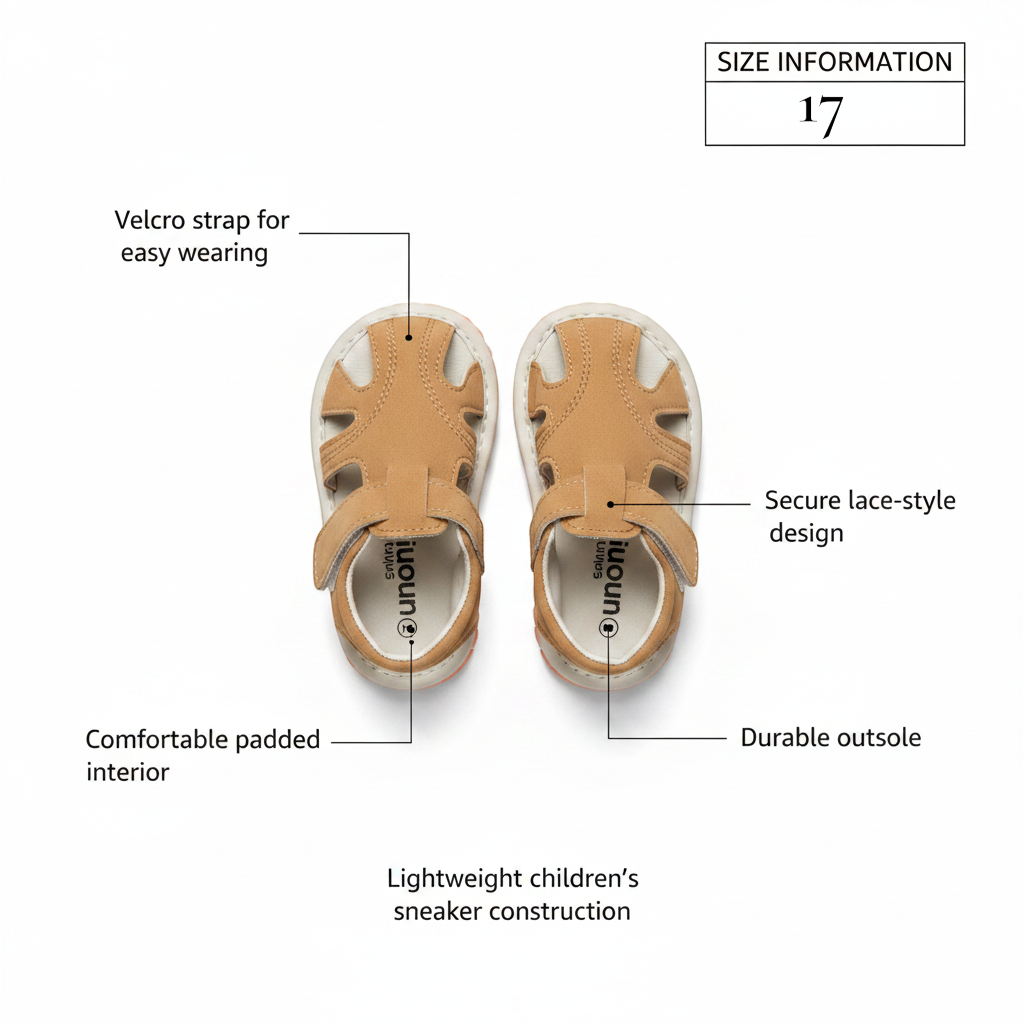 Baby Camel Brown Sandals – Lightweight & Comfortable – Size 17 – 13 cm Foot Length